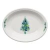 Fiesta Blue Christmas Tree On White Medium Oval Platter -Fiesta 45742192