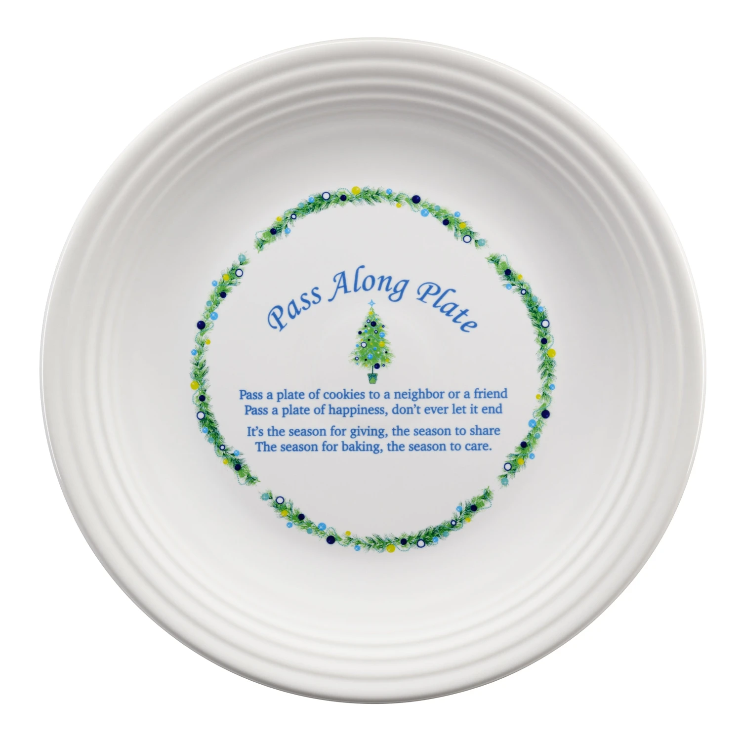 Fiesta Blue Christmas Tree Pass Along Plate 3 Fiesta Blue Christmas Tree Pass Along Plate