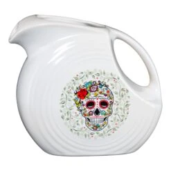 Fiesta Large Disk Pitcher SKULL AND VINE Sugar