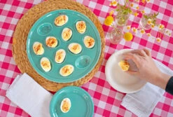 Fiesta Egg Plate/Tray -Fiesta EggTray Turquoise deviledeggs