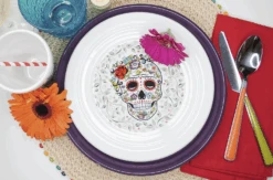 Fiesta Chop Plate SKULL AND VINE Sugar -Fiesta SkullVine Set4